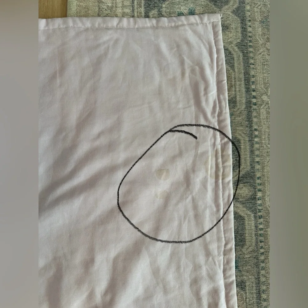 Adorable Sunbonnet Sue Hand-stitched Quilt Cream Lavender  Yarn Tied 77”x89”